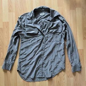 Equipment grey long sleeve silk shirt